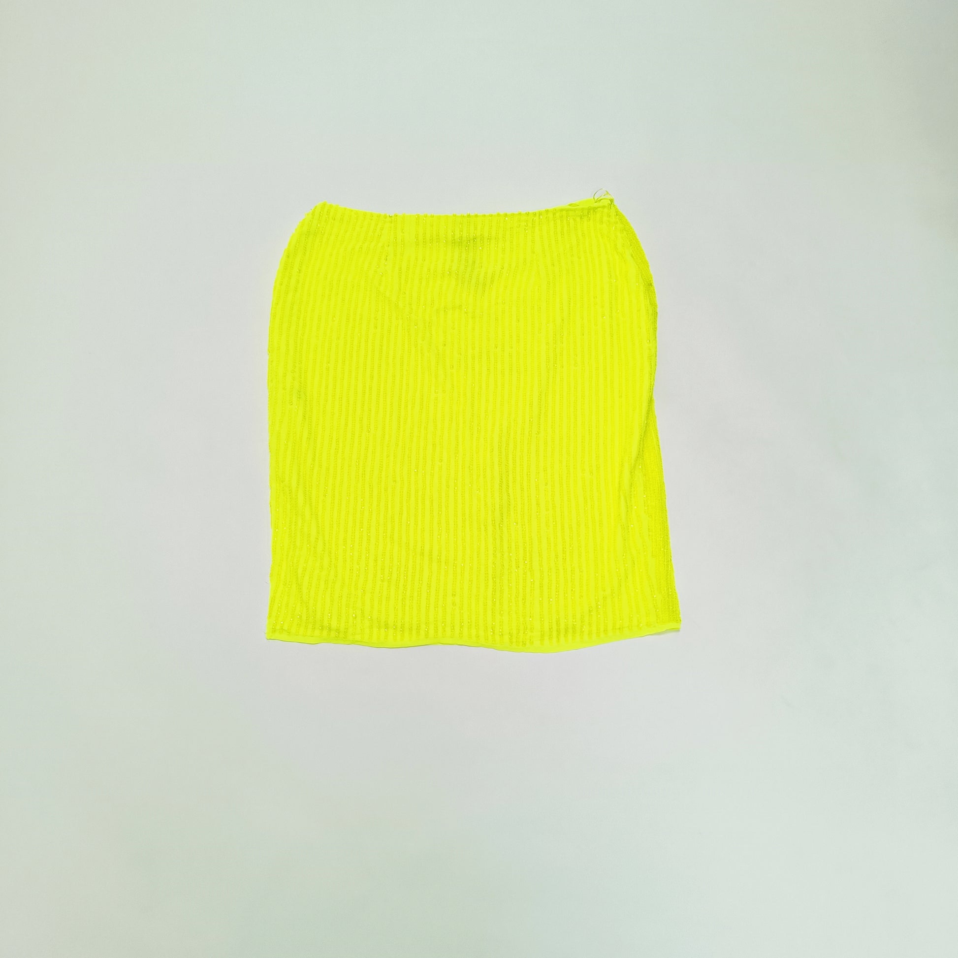 Fluorescent Yellow Sequin Festival Midi Skirt Size Extra Extra Large | Preloved