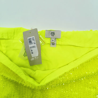 Fluorescent Yellow Sequin Festival Midi Skirt Size Extra Extra Large | Preloved