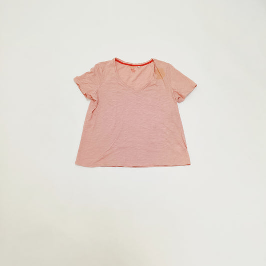 Light Pink V Neck Womens Short Sleeve T-Shirt Size Large | Preloved