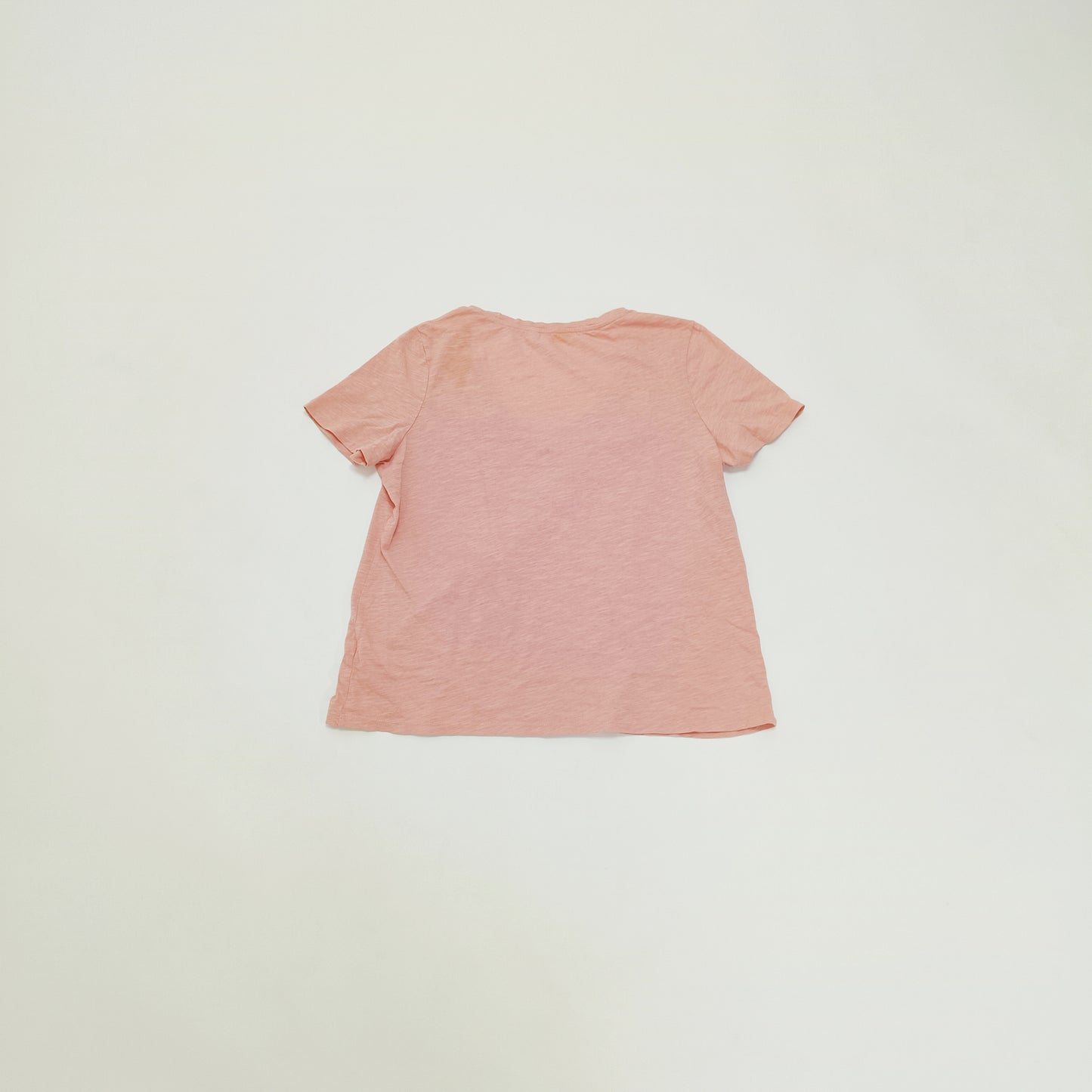 Light Pink V Neck Womens Short Sleeve T-Shirt Size Large | Preloved