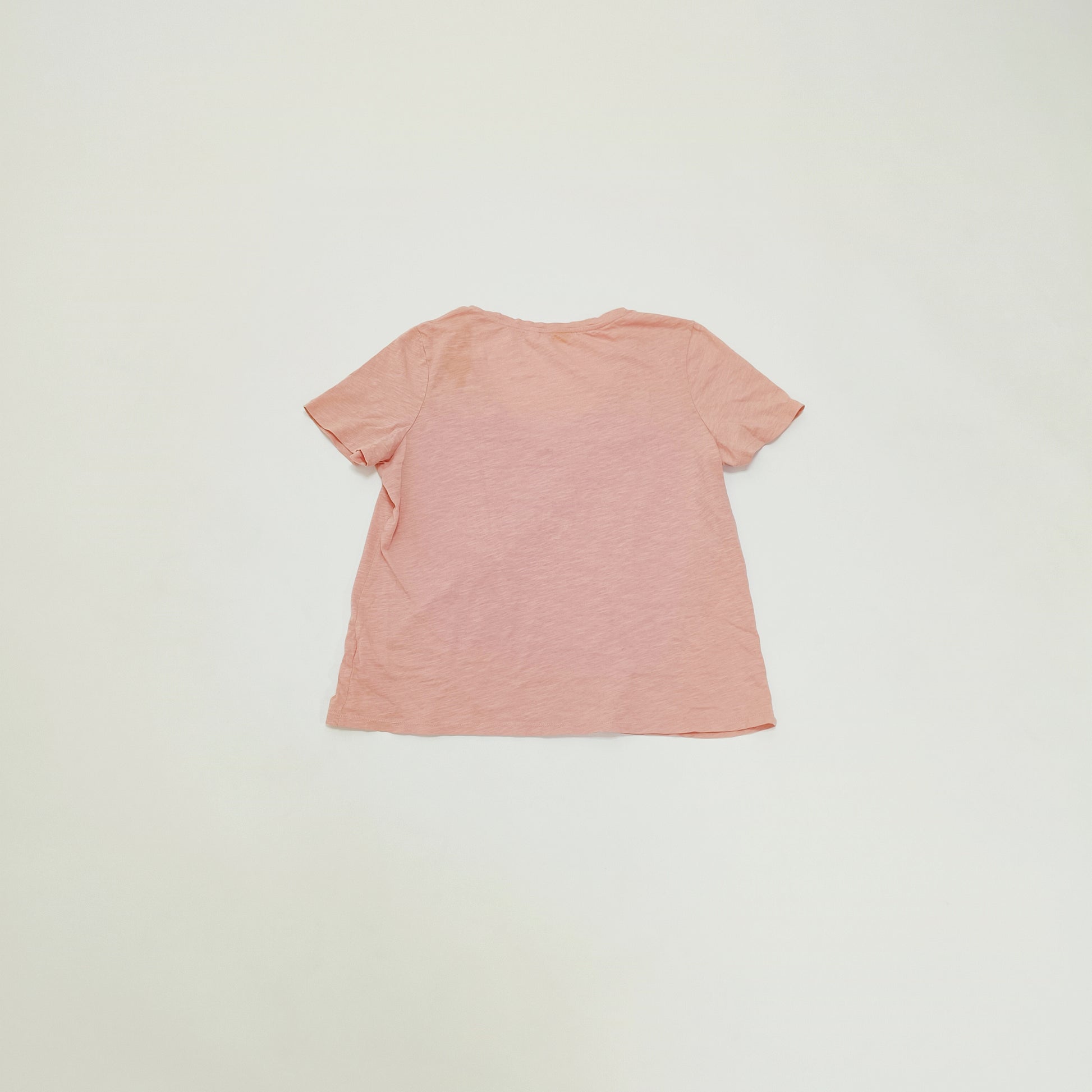 Light Pink V Neck Womens Short Sleeve T-Shirt Size Large | Preloved