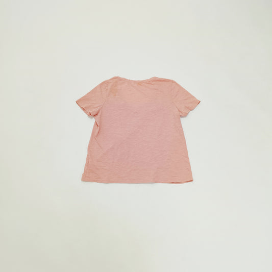 Light Pink V Neck Womens Short Sleeve T-Shirt Size Large | Preloved