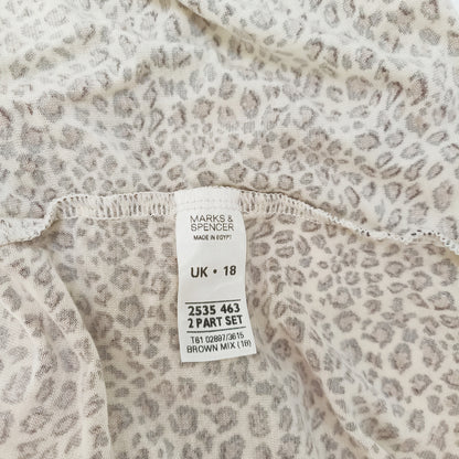 Lace Edged Strappy Leopard Print Vest Top Size Large | Preloved