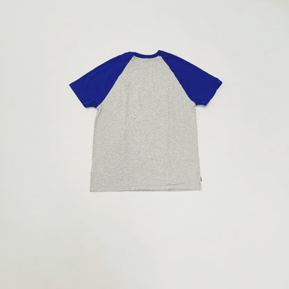 Blue & Grey Contrast Short Sleeve T-Shirt Size Medium | Preloved