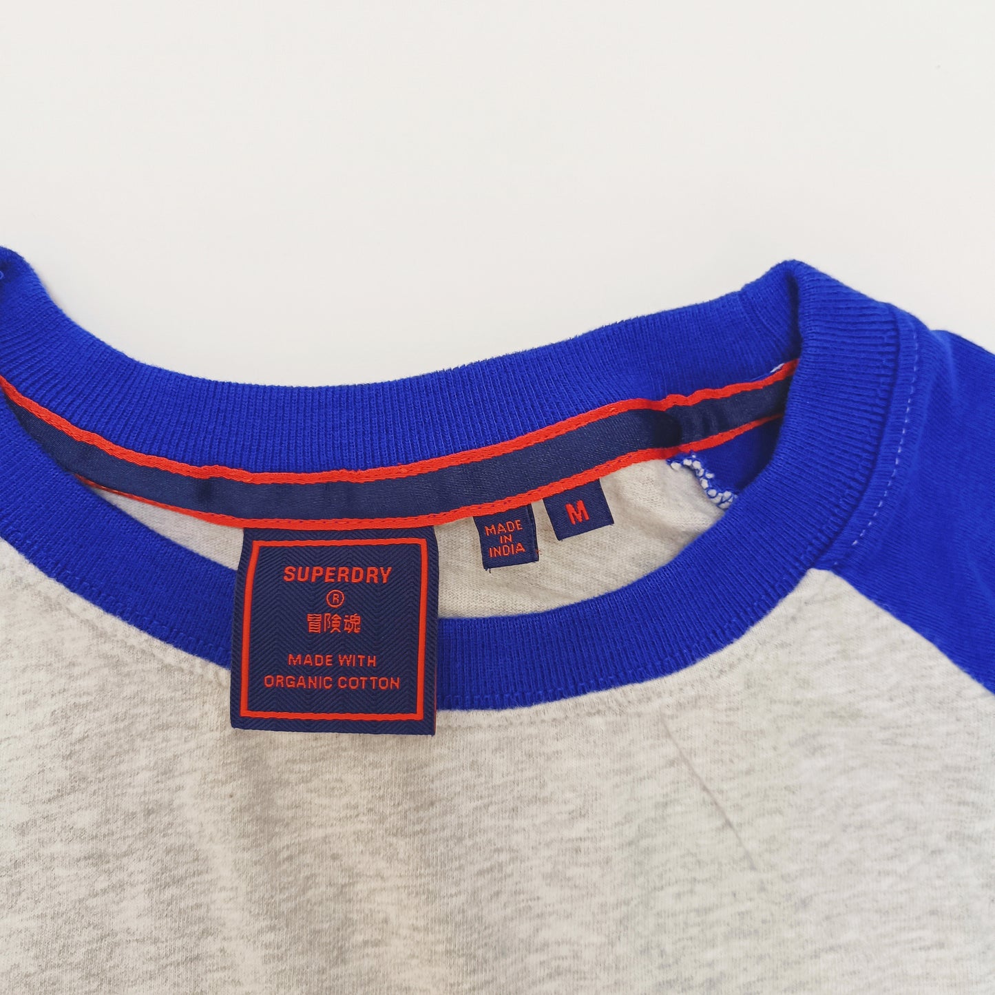 Blue & Grey Contrast Short Sleeve T-Shirt Size Medium | Preloved