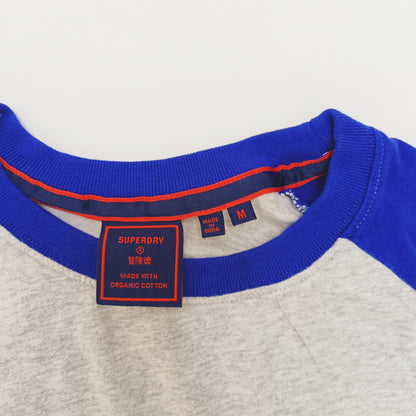 Blue & Grey Contrast Short Sleeve T-Shirt Size Medium | Preloved