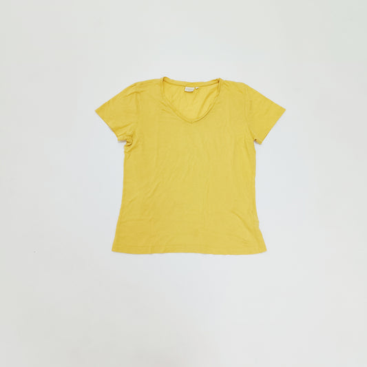 Yellow V Neck Short Sleeve T-Shirt Size Small | Preloved