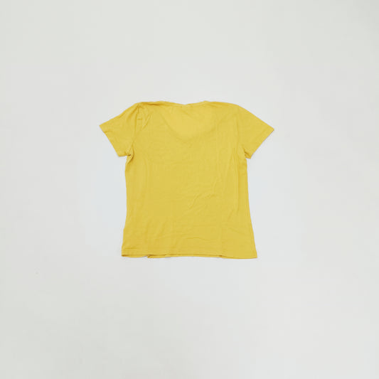Yellow V Neck Short Sleeve T-Shirt Size Small | Preloved