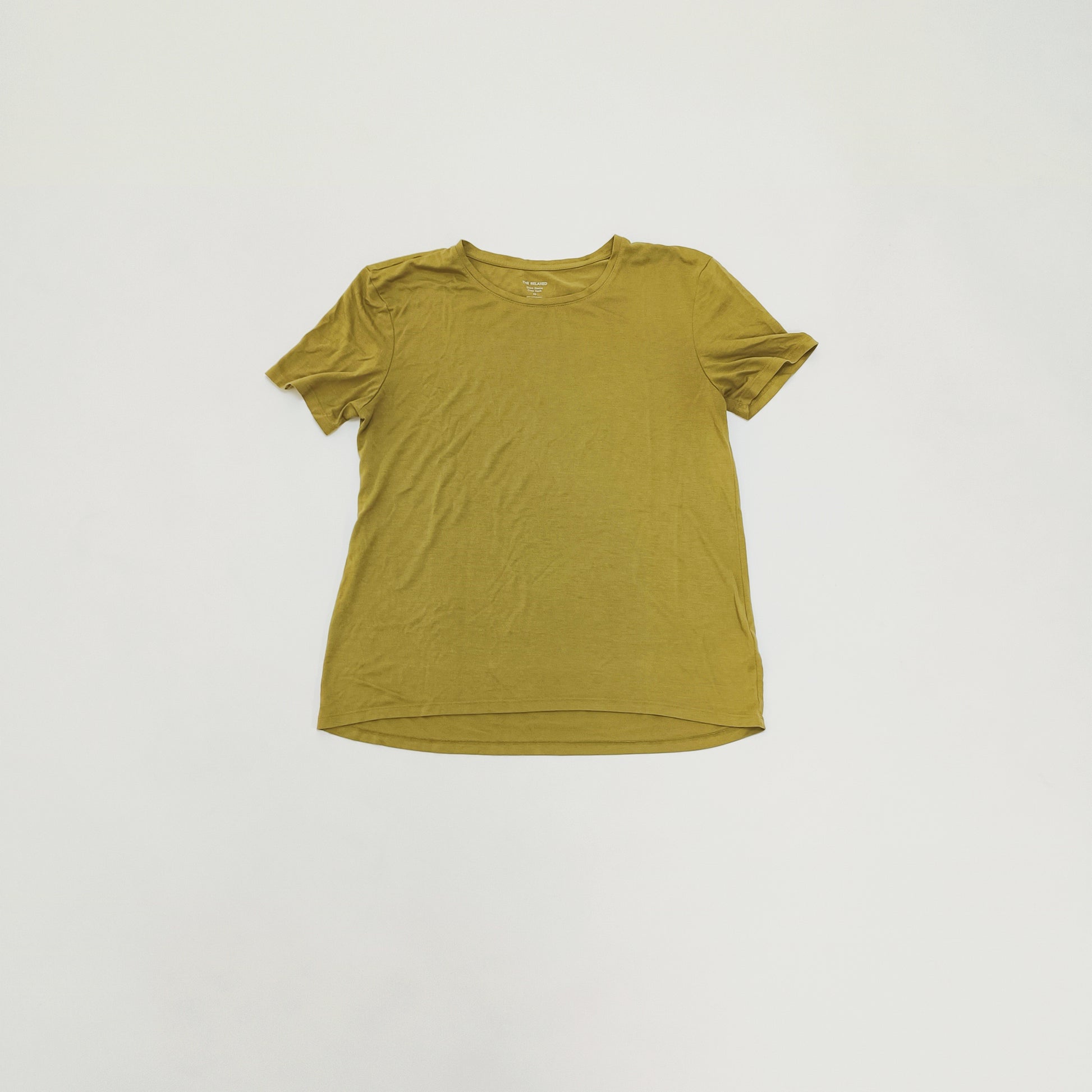 Khaki Green Short Sleeve Crew Neck T-Shirt Size Small | Preloved