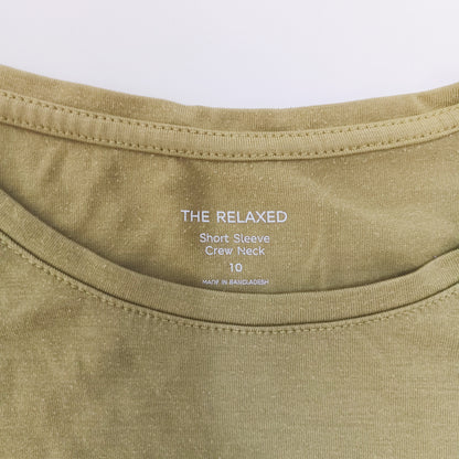 Khaki Green Short Sleeve Crew Neck T-Shirt Size Small | Preloved