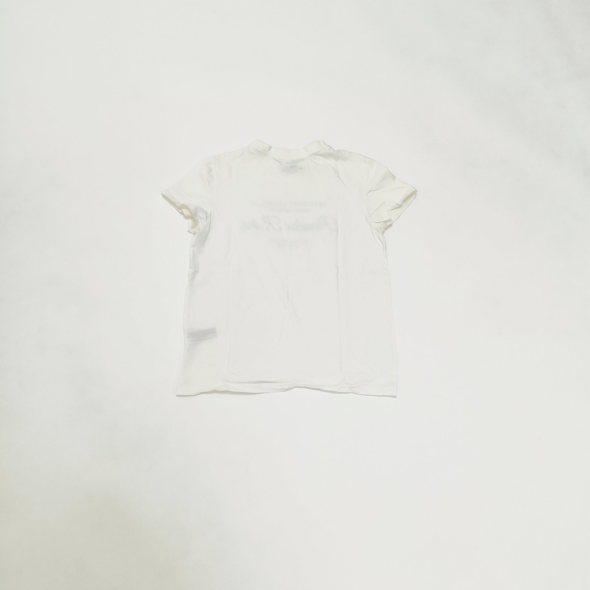 Cream Crew Neck Short Sleeve Printed T-Shirt Size Small | Preloved