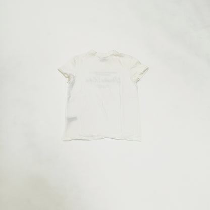 Cream Crew Neck Short Sleeve Printed T-Shirt Size Small | Preloved