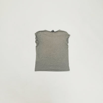 Grey Scoop Neck Womens Short Sleeve T-Shirt Size Small | Preloved