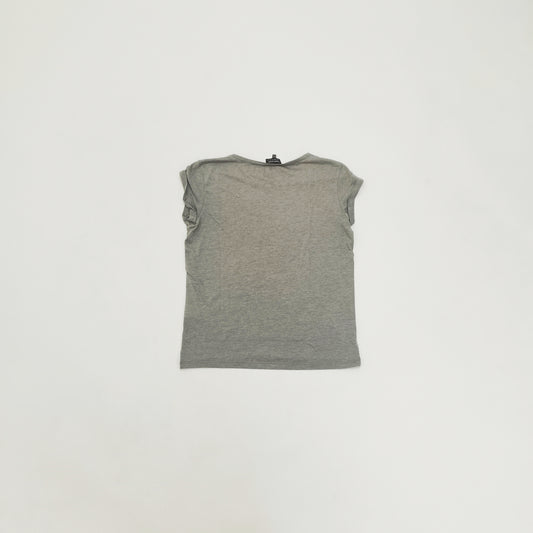 Grey Scoop Neck Womens Short Sleeve T-Shirt Size Small | Preloved