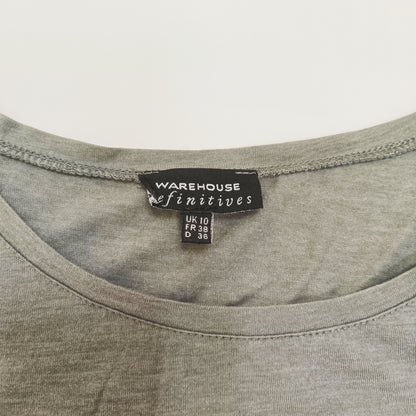 Grey Scoop Neck Womens Short Sleeve T-Shirt Size Small | Preloved