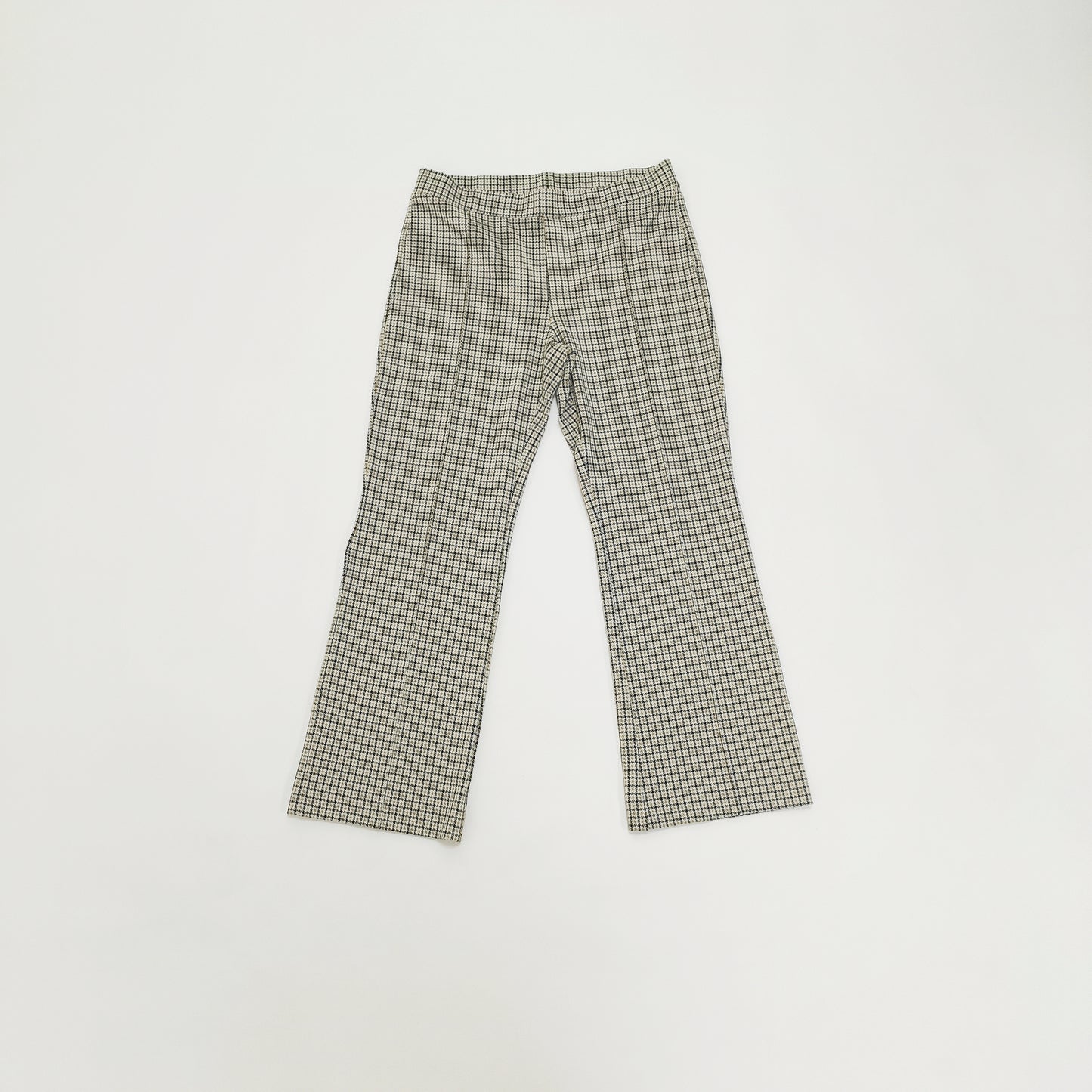 Brown Houndstooth Flared Womens Trousers Size Medium | Preloved
