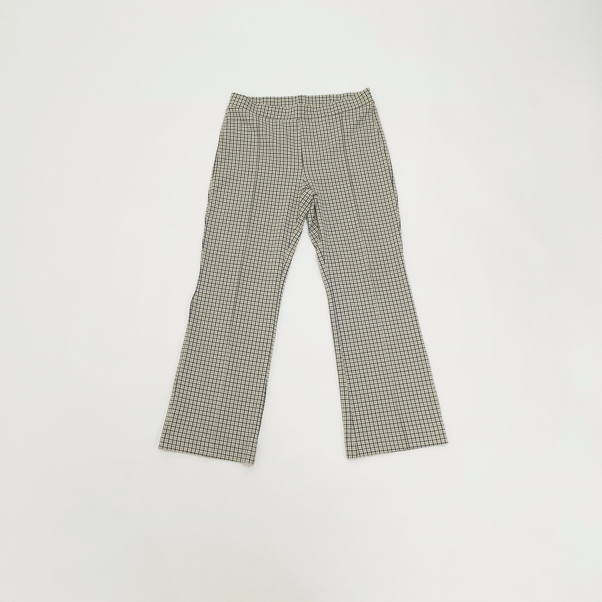 Brown Houndstooth Flared Womens Trousers Size Medium | Preloved