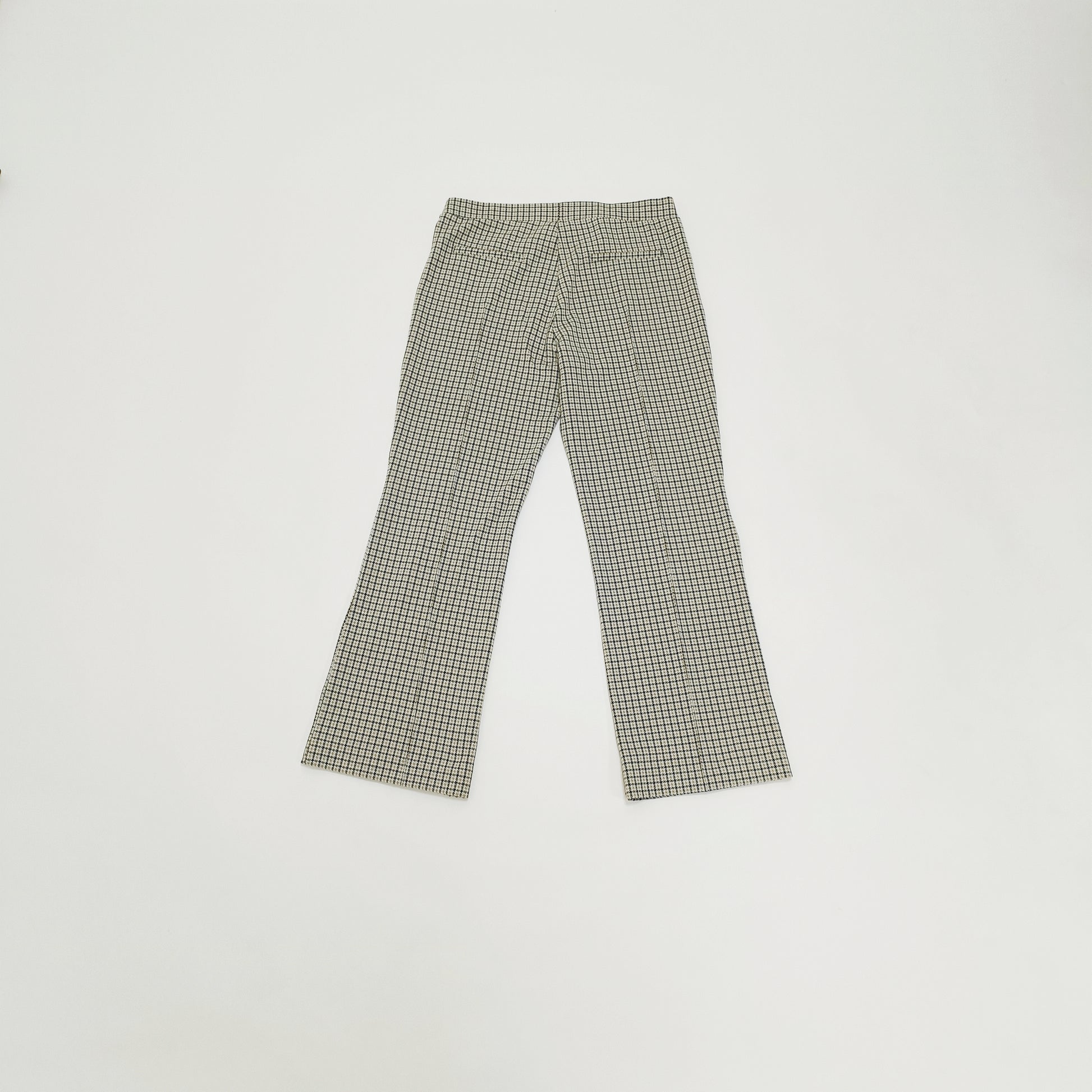 Brown Houndstooth Flared Womens Trousers Size Medium | Preloved