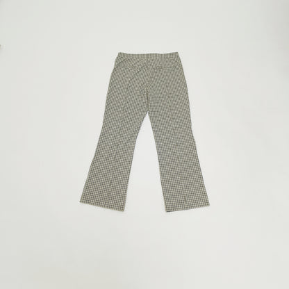 Brown Houndstooth Flared Womens Trousers Size Medium | Preloved