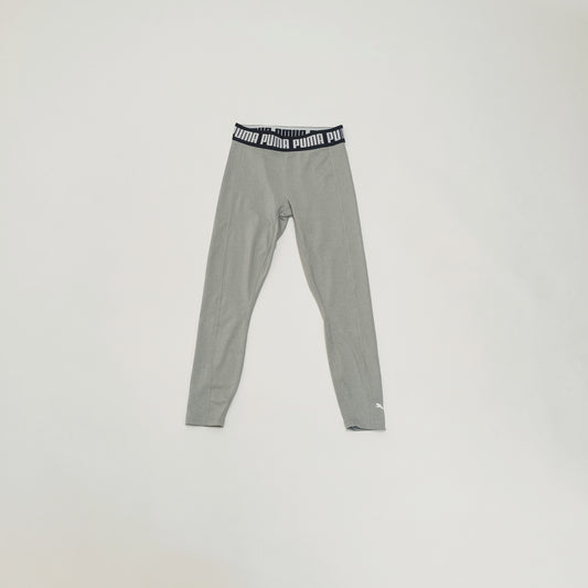Grey Mid Rise Graphic Waistband Puma Leggings Size Small | Preloved