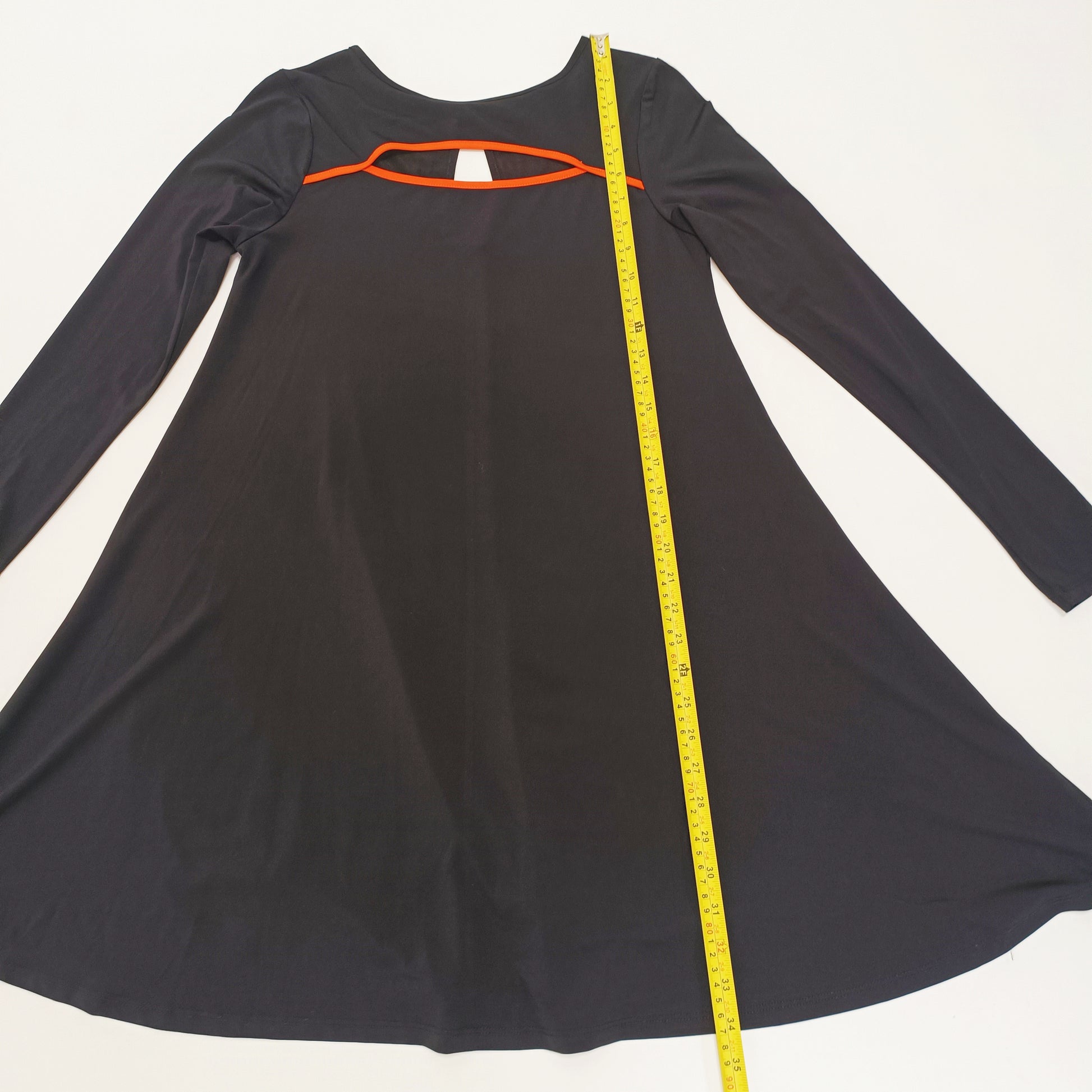Black Cut Out Flared Mini Dress Size Small | Preloved