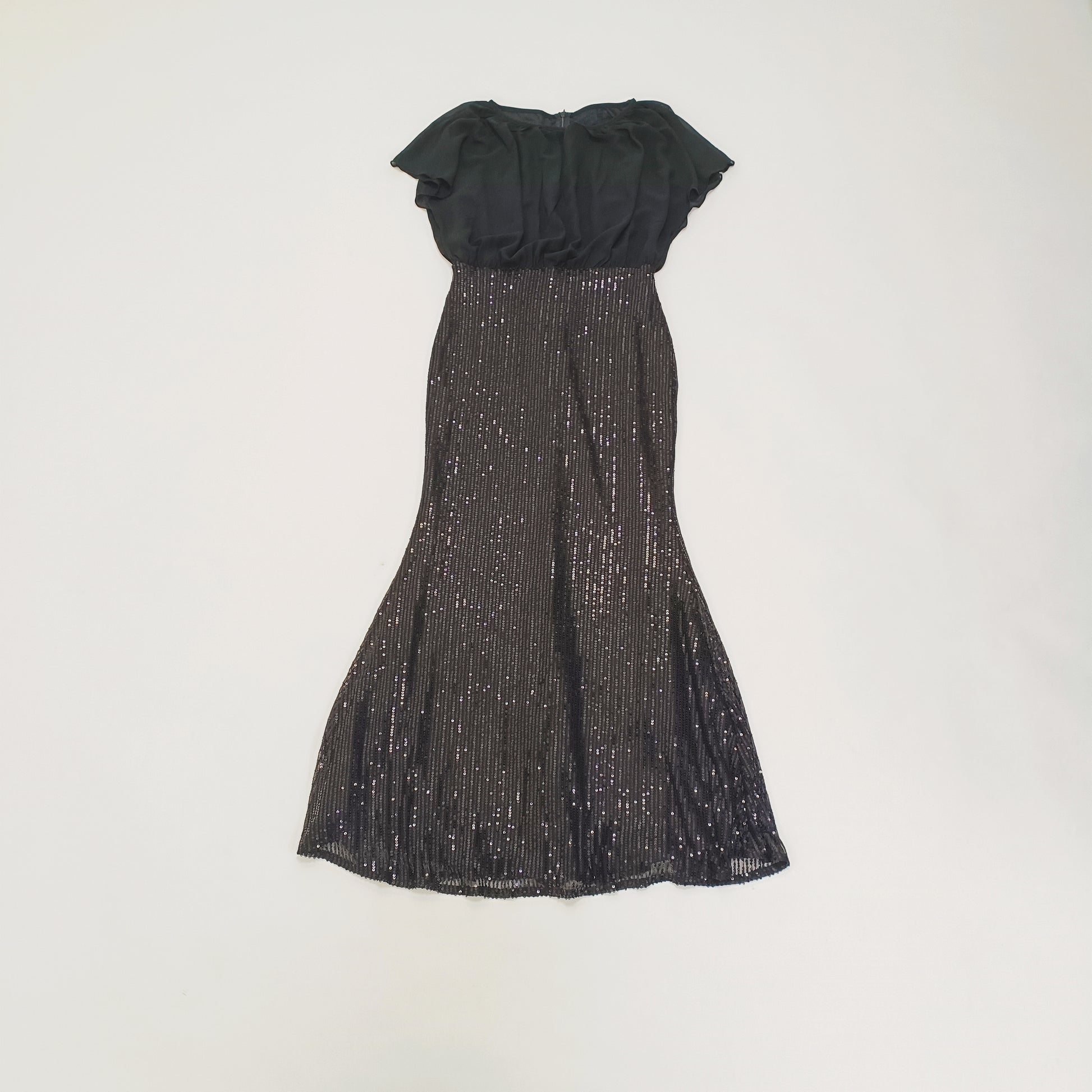 Black Long Sequin Mermaid Skirt Formal Dress Size Small | Preloved