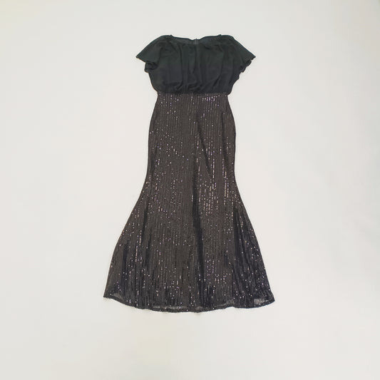 Black Long Sequin Mermaid Skirt Formal Dress Size Small | Preloved