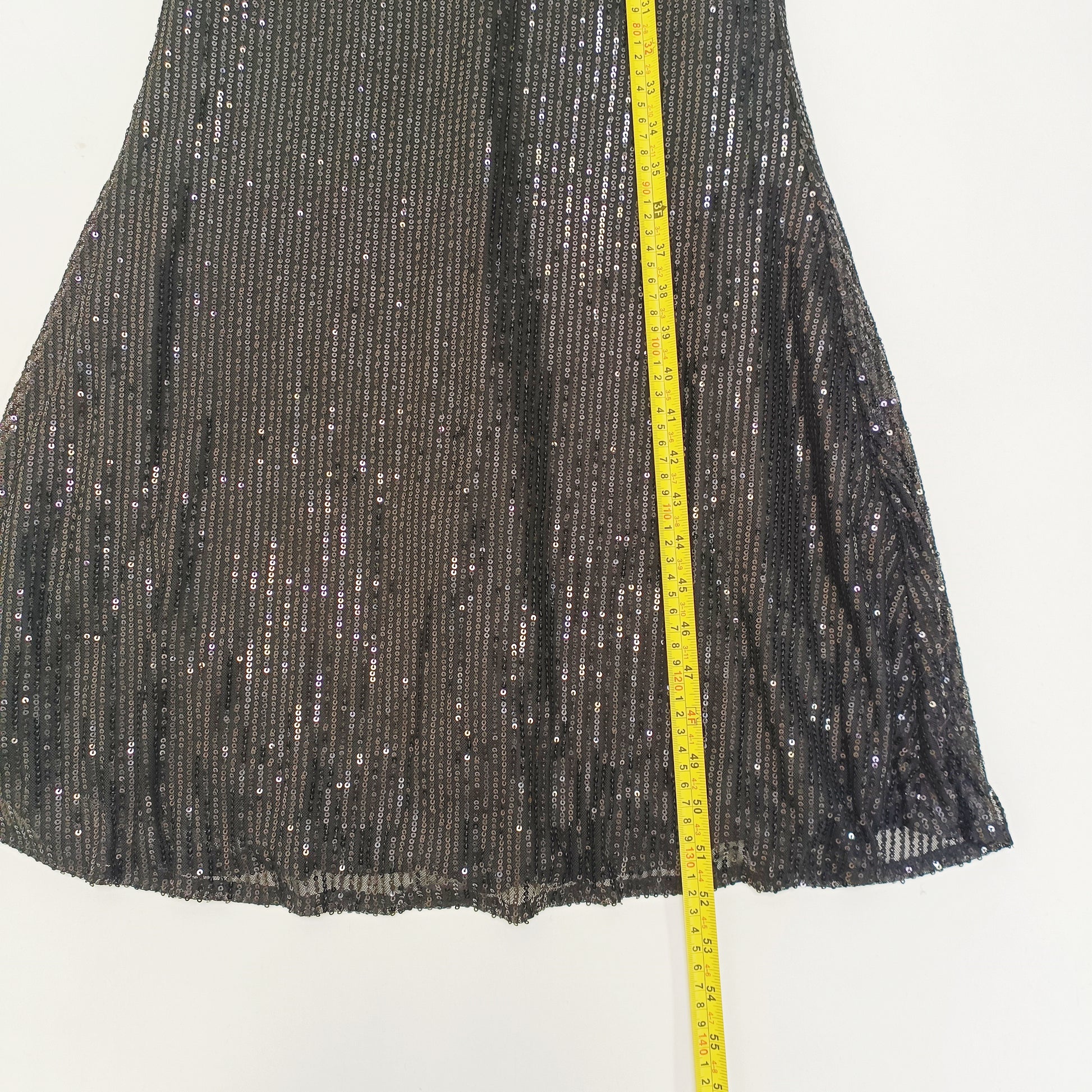 Black Long Sequin Mermaid Skirt Formal Dress Size Small | Preloved