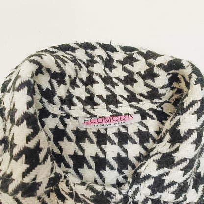 Houndstooth Long Sleeve Women's Shacket Size Medium | Preloved