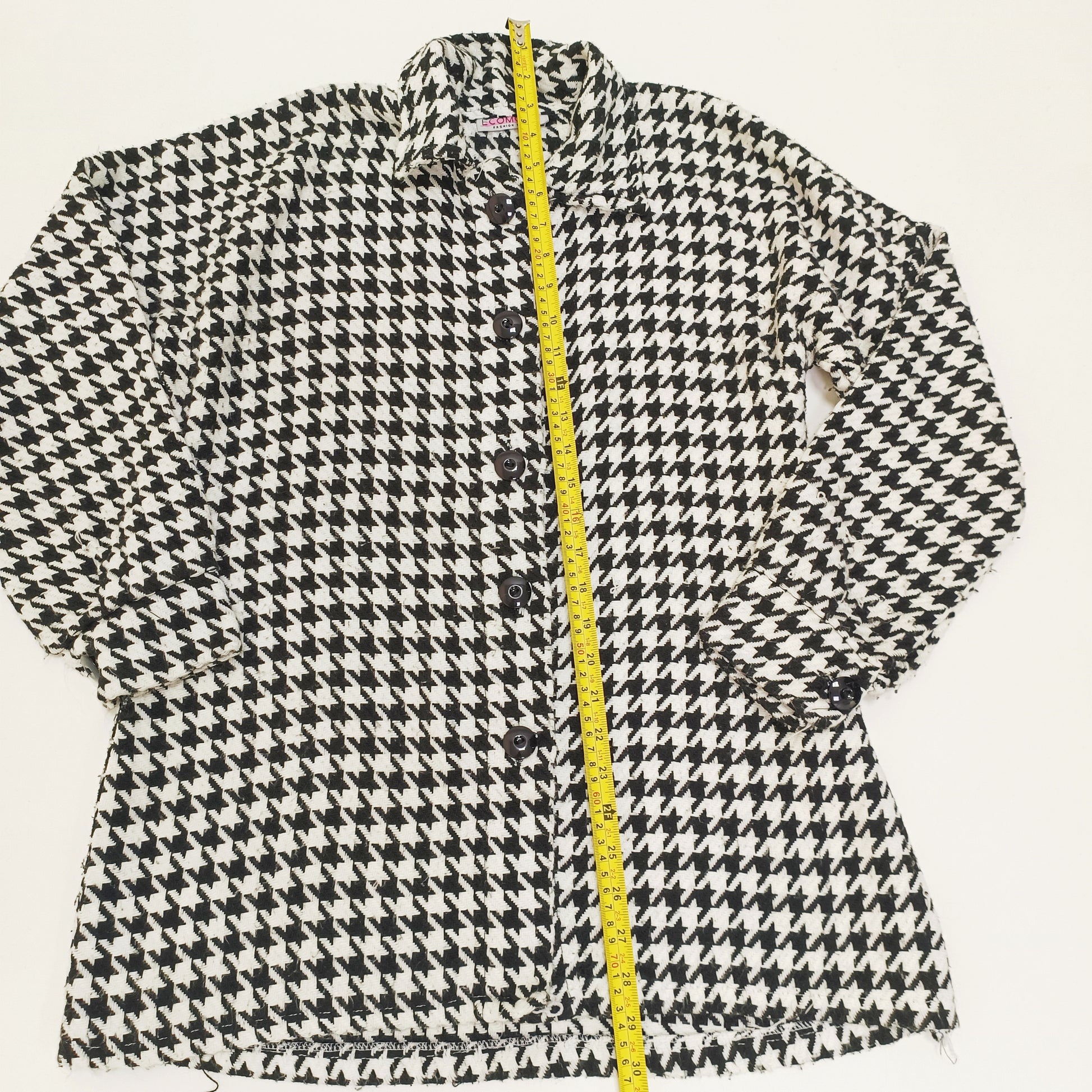 Houndstooth Long Sleeve Women's Shacket Size Medium | Preloved