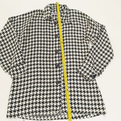 Houndstooth Long Sleeve Women's Shacket Size Medium | Preloved