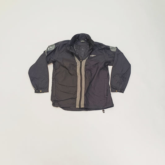 Black Sporty Zip Up Lightweight Rain Jacket Size Medium | Preloved