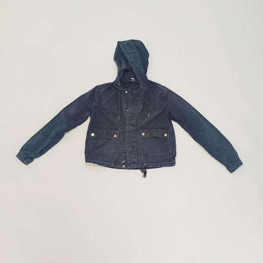Faded Black Cropped Cargo Jacket Size Extra Small | Preloved