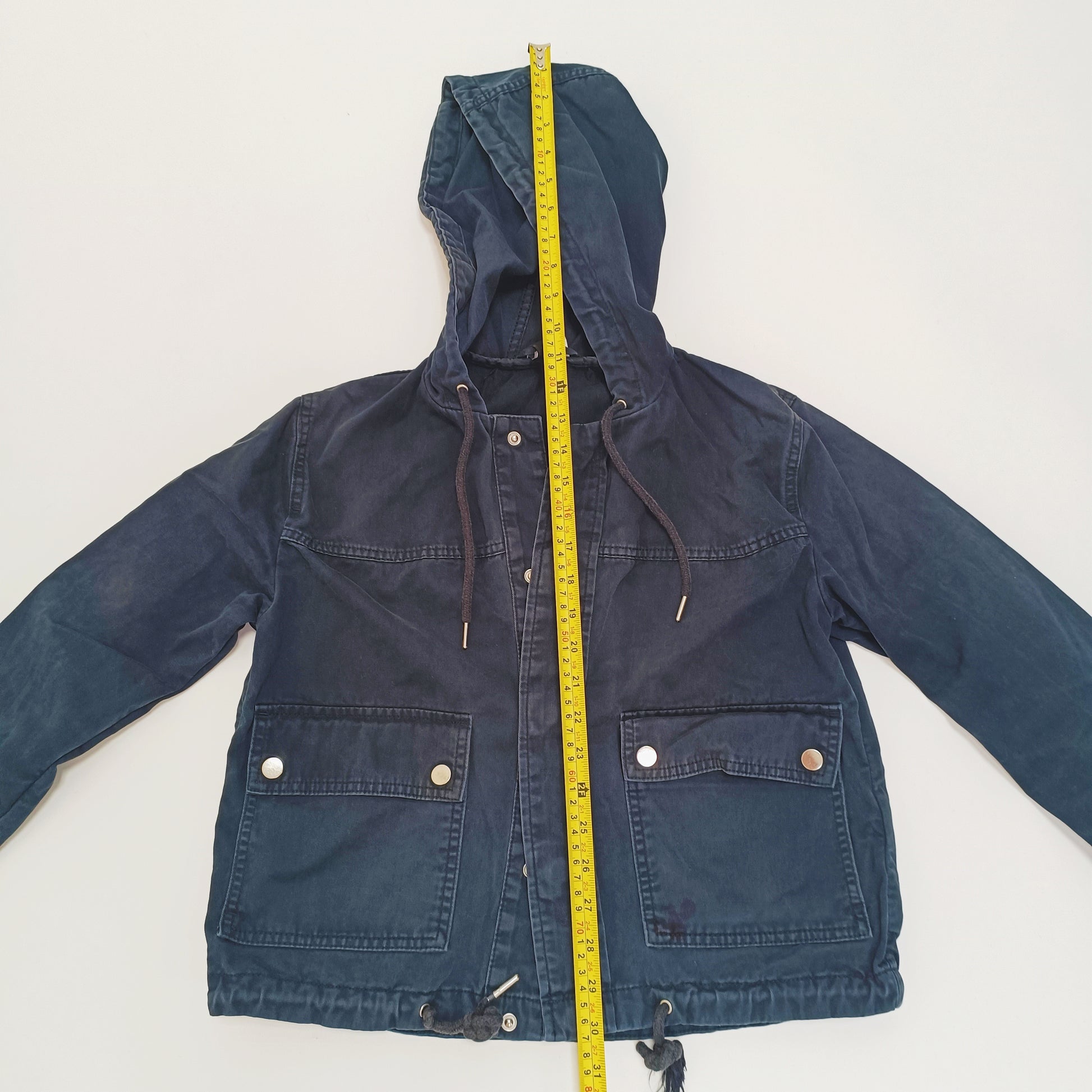 Faded Black Cropped Cargo Jacket Size Extra Small | Preloved