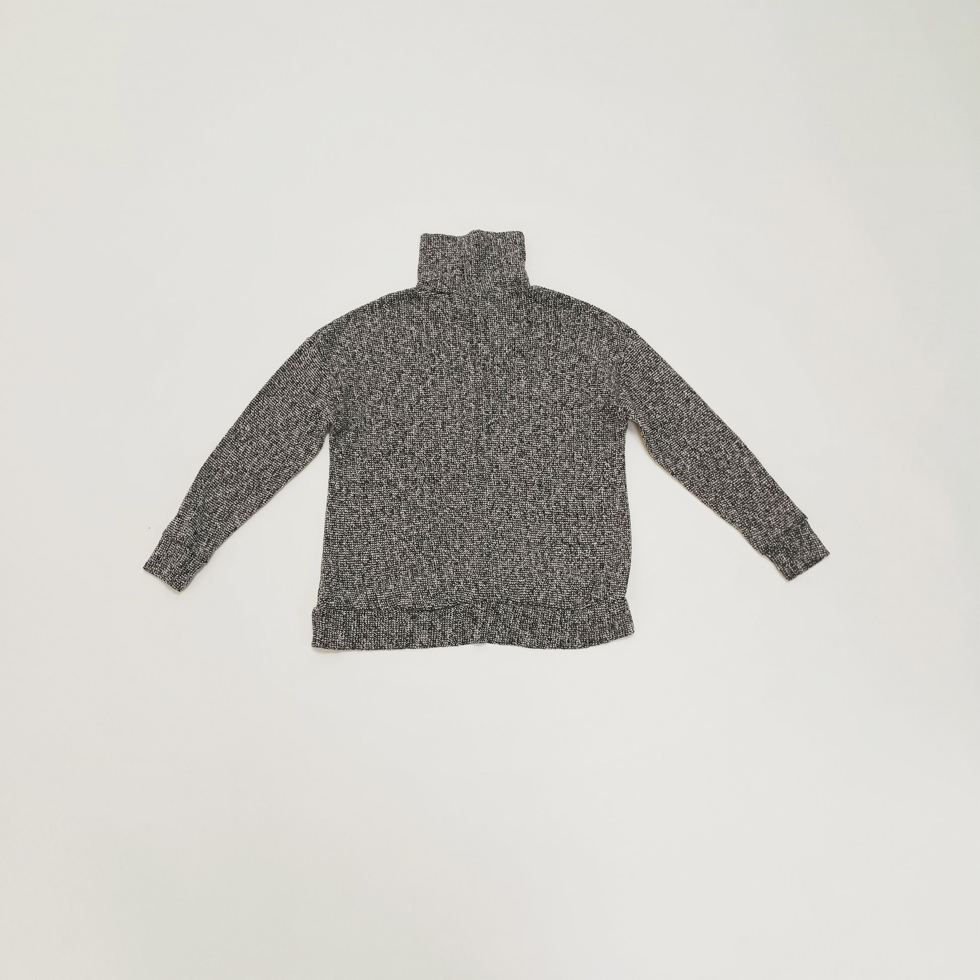 Grey Marl Funnel Neck Jumper Size Small | Preloved