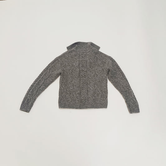 Grey Chunky V Neck Cable Knit Jumper Size Extra Small | Preloved