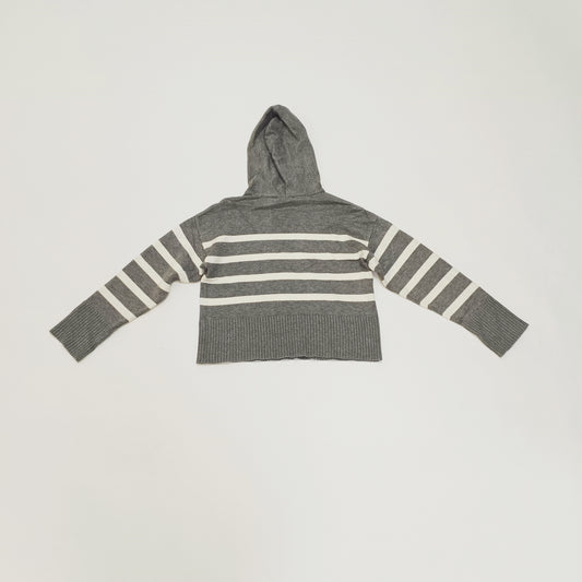 Grey & White Breton Striped Knitted Hoodie Size Extra Small | Preloved