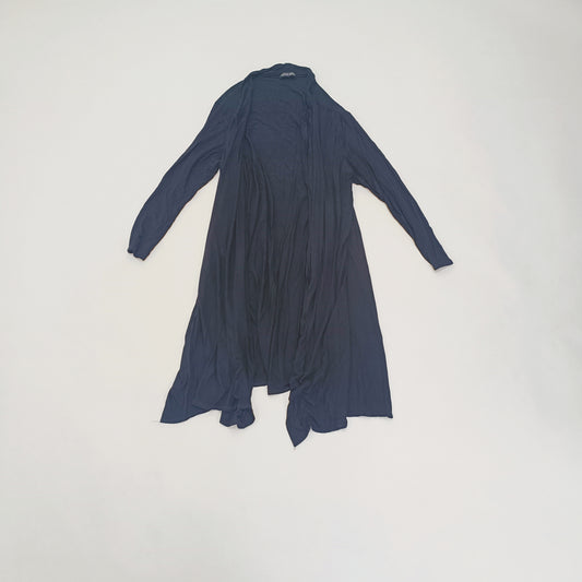 Black Jersey Waterfall Longline Cardigan Size Extra Large | Preloved