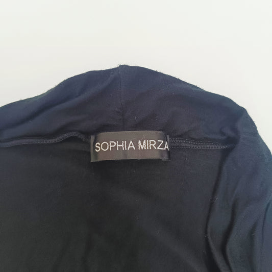 Black Jersey Waterfall Longline Cardigan Size Extra Large | Preloved
