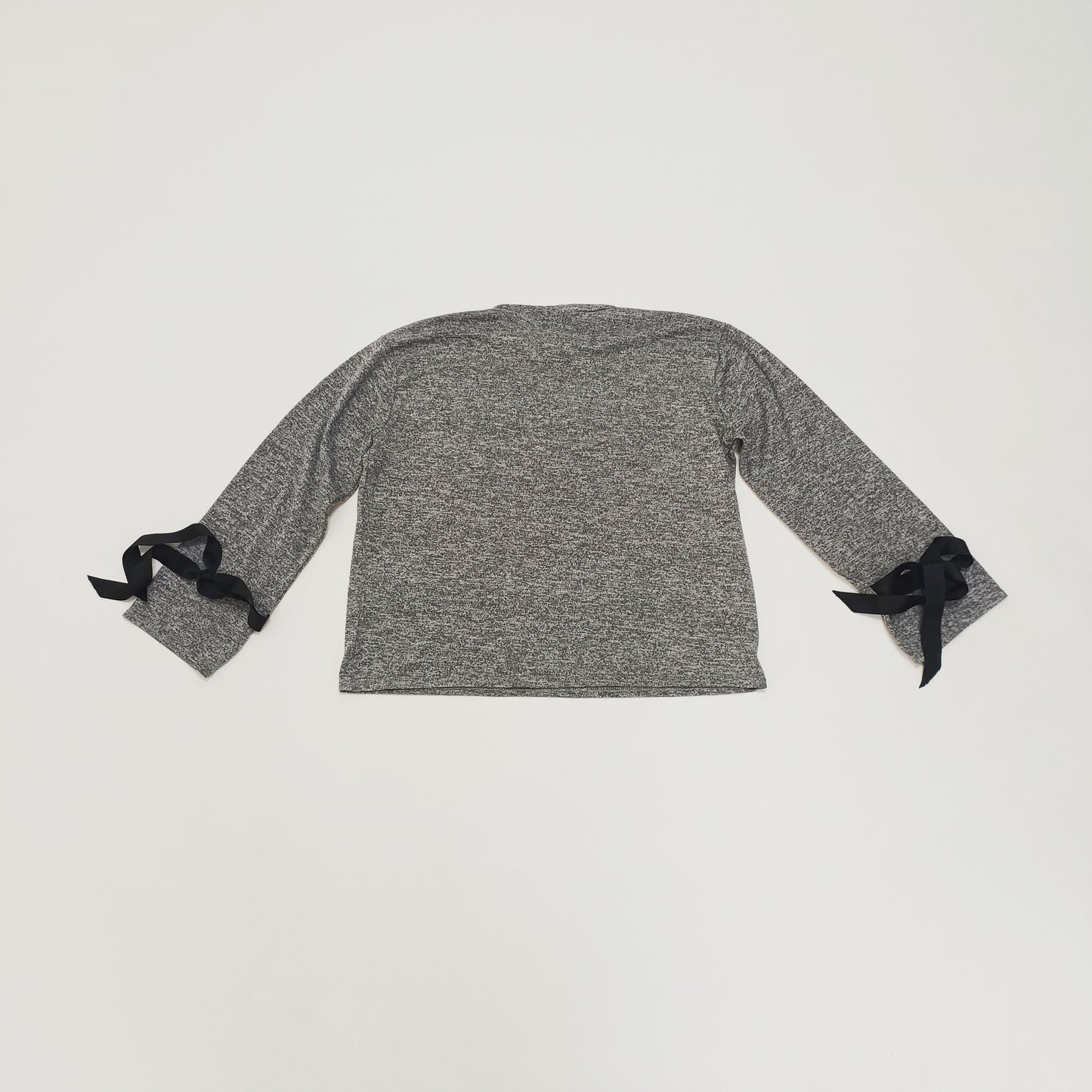 Grey Boxy Fit Tie Cuff Top Size Large | Preloved