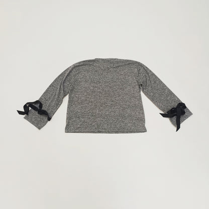 Grey Boxy Fit Tie Cuff Top Size Large | Preloved