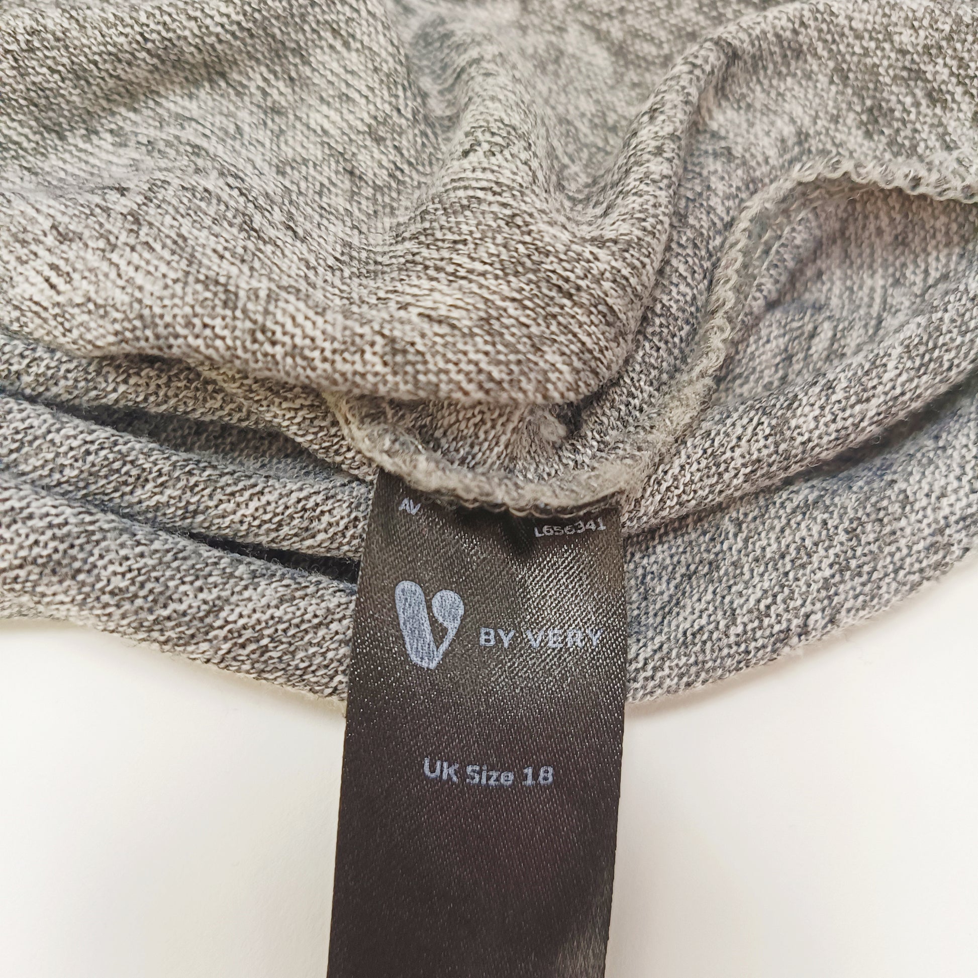 Grey Boxy Fit Tie Cuff Top Size Large | Preloved