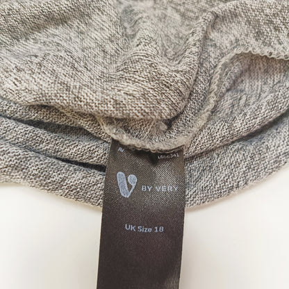 Grey Boxy Fit Tie Cuff Top Size Large | Preloved