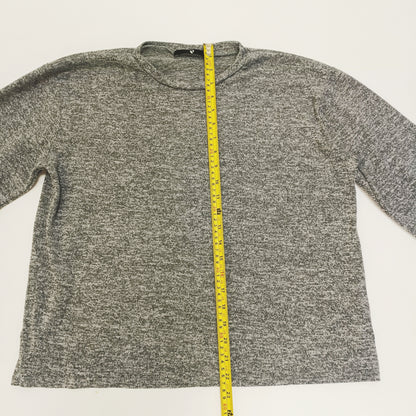 Grey Boxy Fit Tie Cuff Top Size Large | Preloved