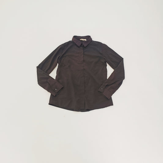 Black Fitted Womens Long Sleeve Shirt Size Medium | Preloved