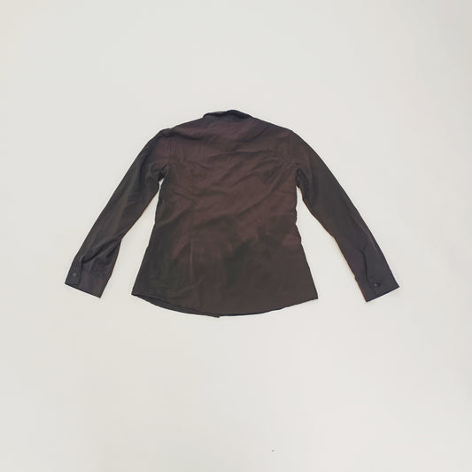 Black Fitted Womens Long Sleeve Shirt Size Medium | Preloved