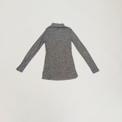 Grey Ribbed Funnel Neck Long Sleeve Top Size Extra Small | Preloved