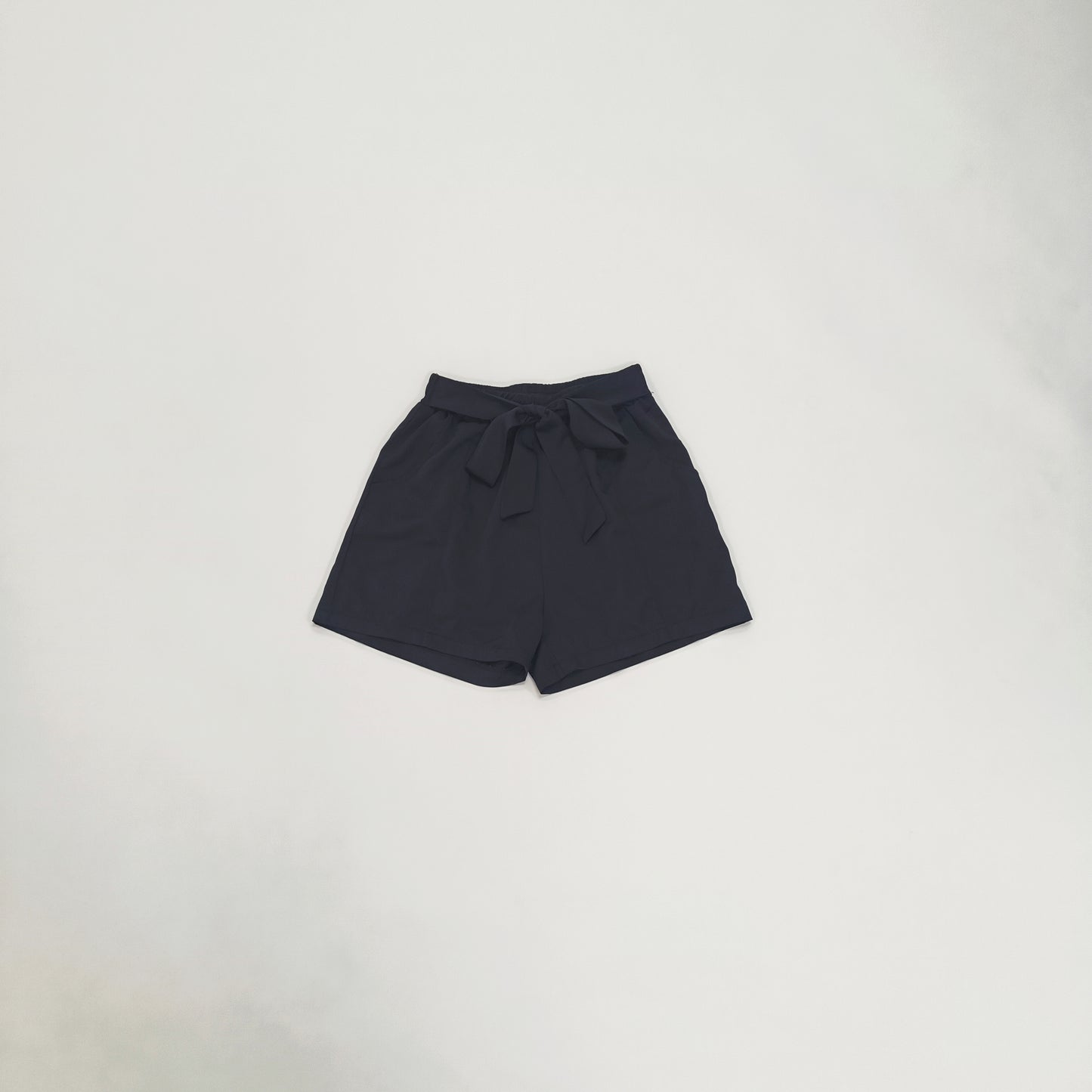 Black High Waist Tie Up Runner Shorts Size Small | Preloved
