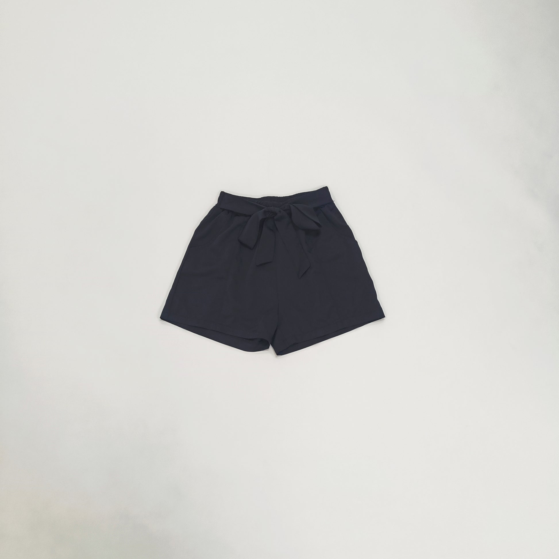 Black High Waist Tie Up Runner Shorts Size Small | Preloved