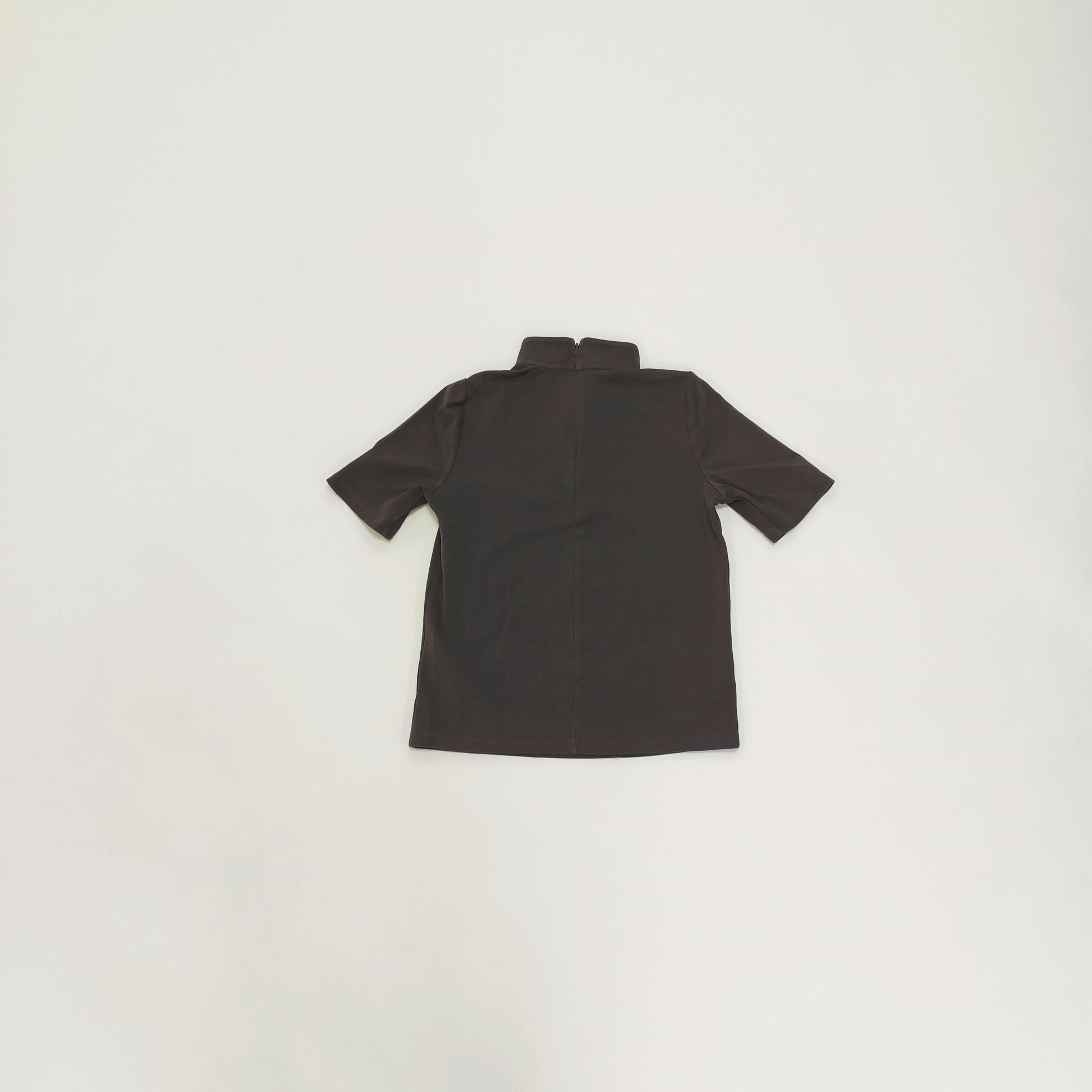 Grey Funnel Neck Short Sleeve Top Size Extra Small | Preloved
